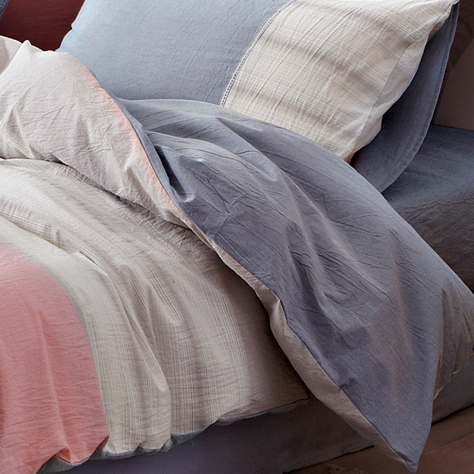Canella Sprei atau Bed Cover Silver-Penina Katun Yarn Dyed Wash 800TC - Image 3
