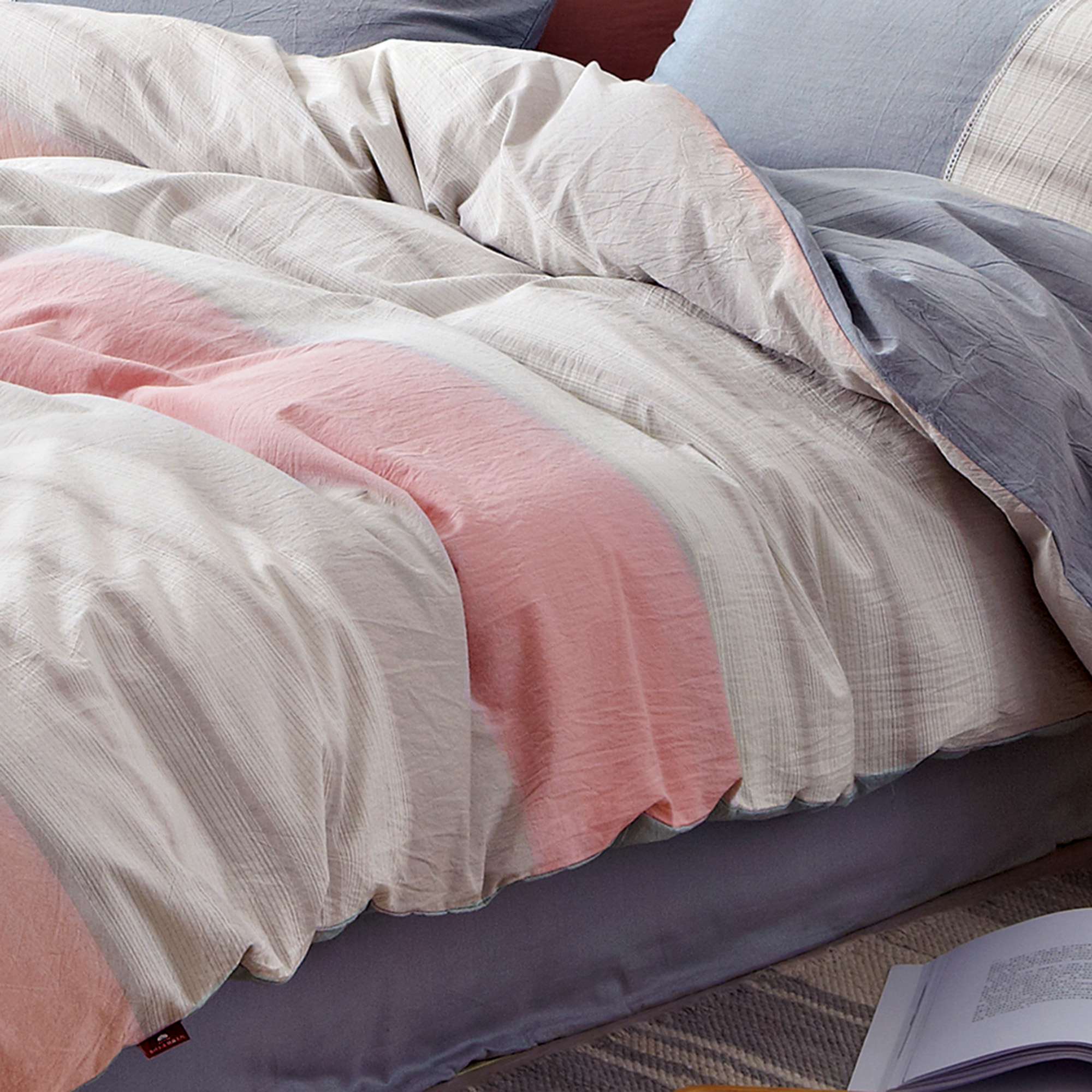 Canella Sprei atau Bed Cover Silver-Penina Katun Yarn Dyed Wash 800TC - Image 4