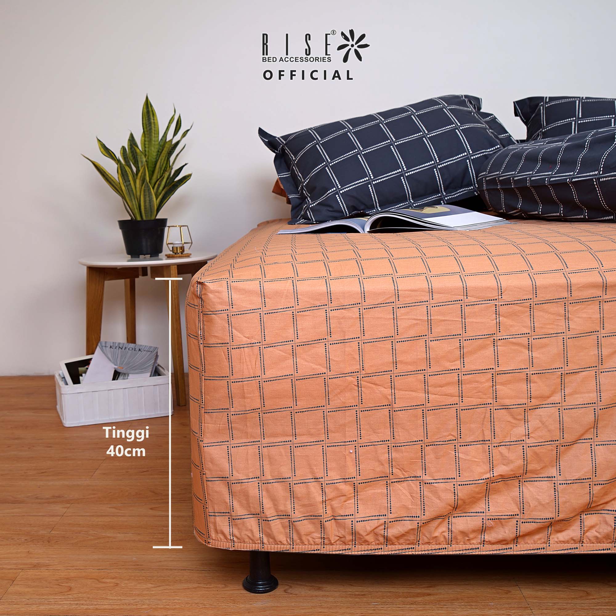 Rise Sprei atau Bed Cover Madhava Katun Satin 550TC - Image 8