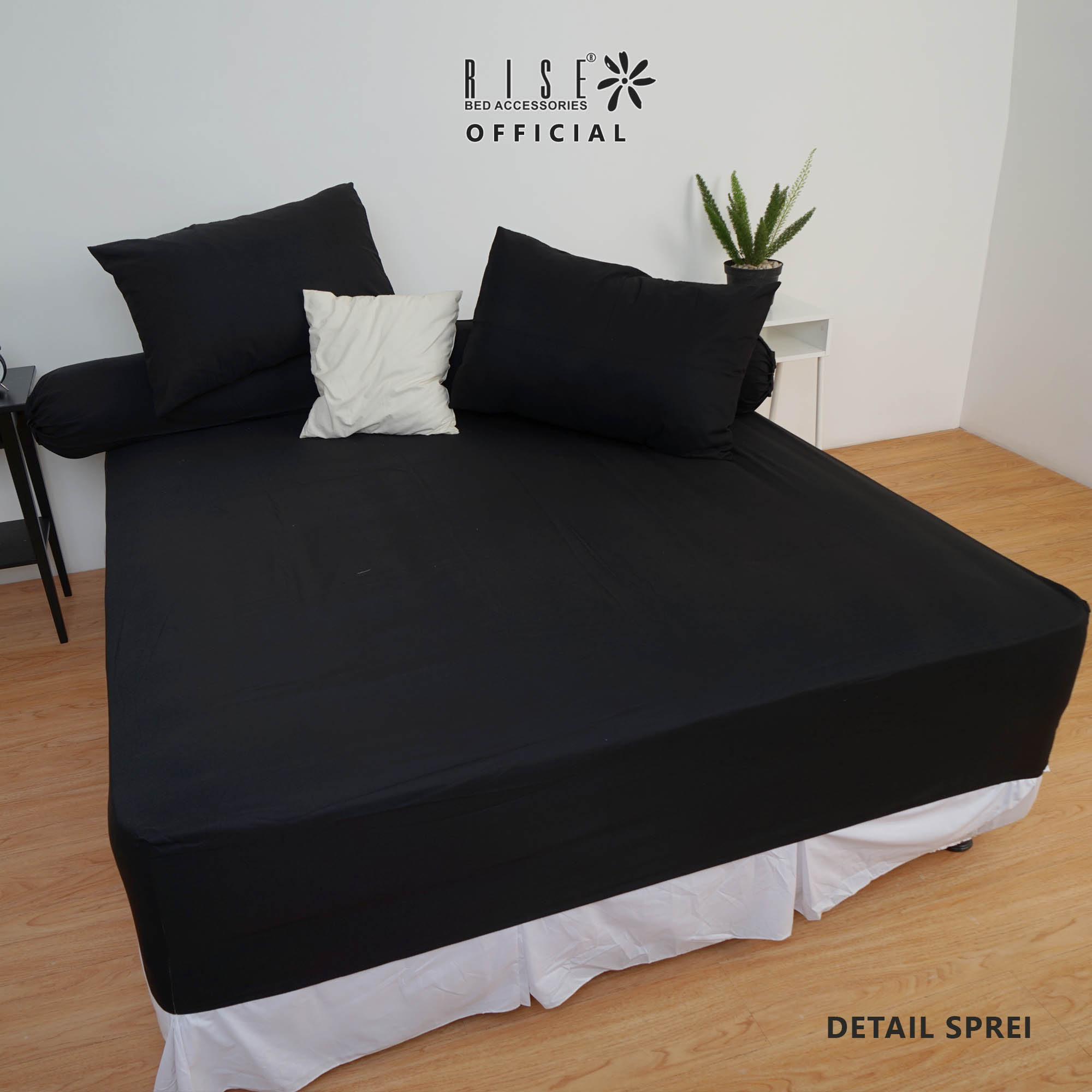 Set Sprei dan Bed Cover Aiden WHITE Micro Fiber 360TC - Image 3