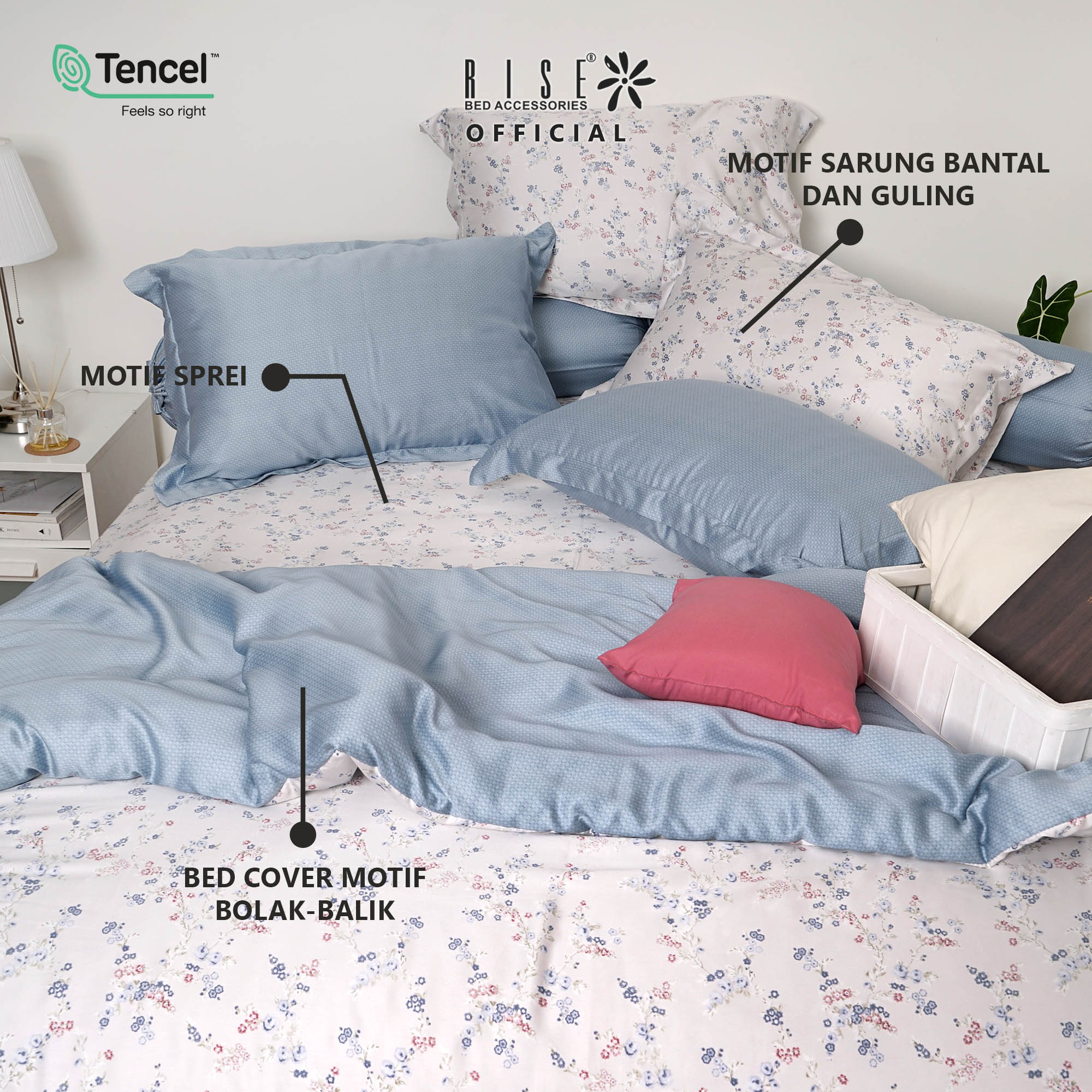 Set Sprei dan Bedcover Valetta TENCEL™ Lyocell 820TC - Image 2
