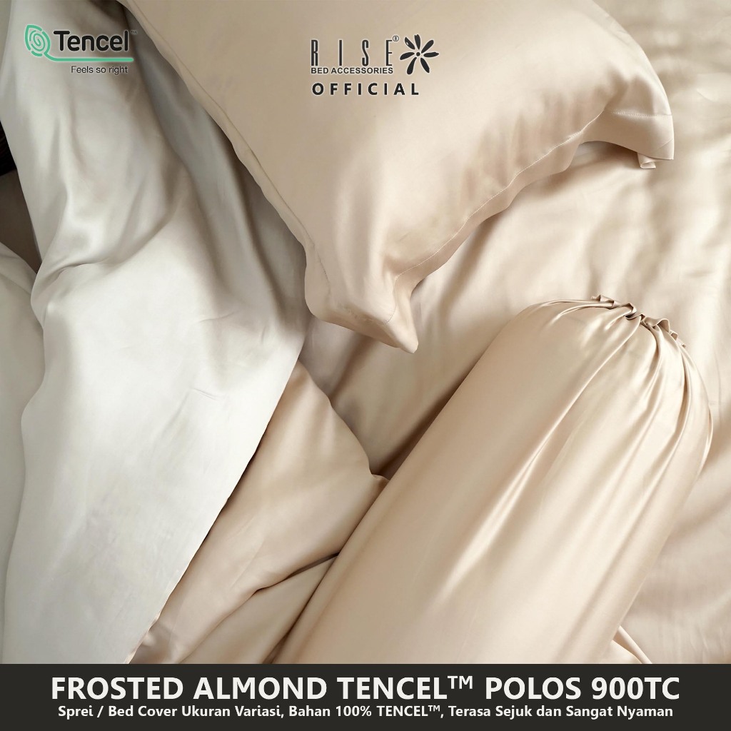 Rise Sprei Set Bed Cover TENCEL™ Lyocell 900TC Motif Frosted Almond - Image 3