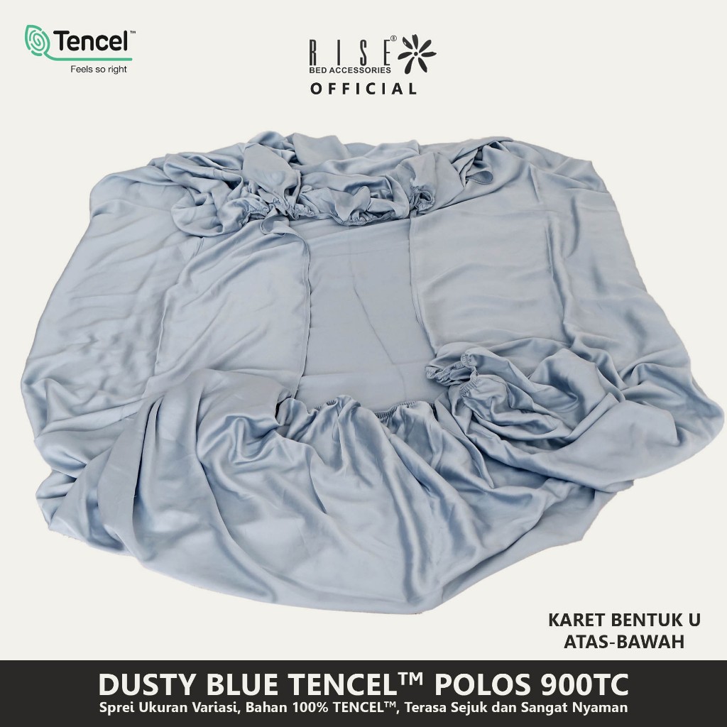 Rise Sprei Set TENCEL™ Lyocell 900TC Motif Dusty Blue - Image 8