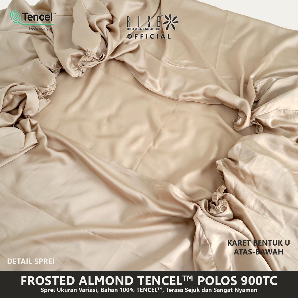 Rise Sprei Set Bed Cover TENCEL™ Lyocell 900TC Motif Frosted Almond - Image 8