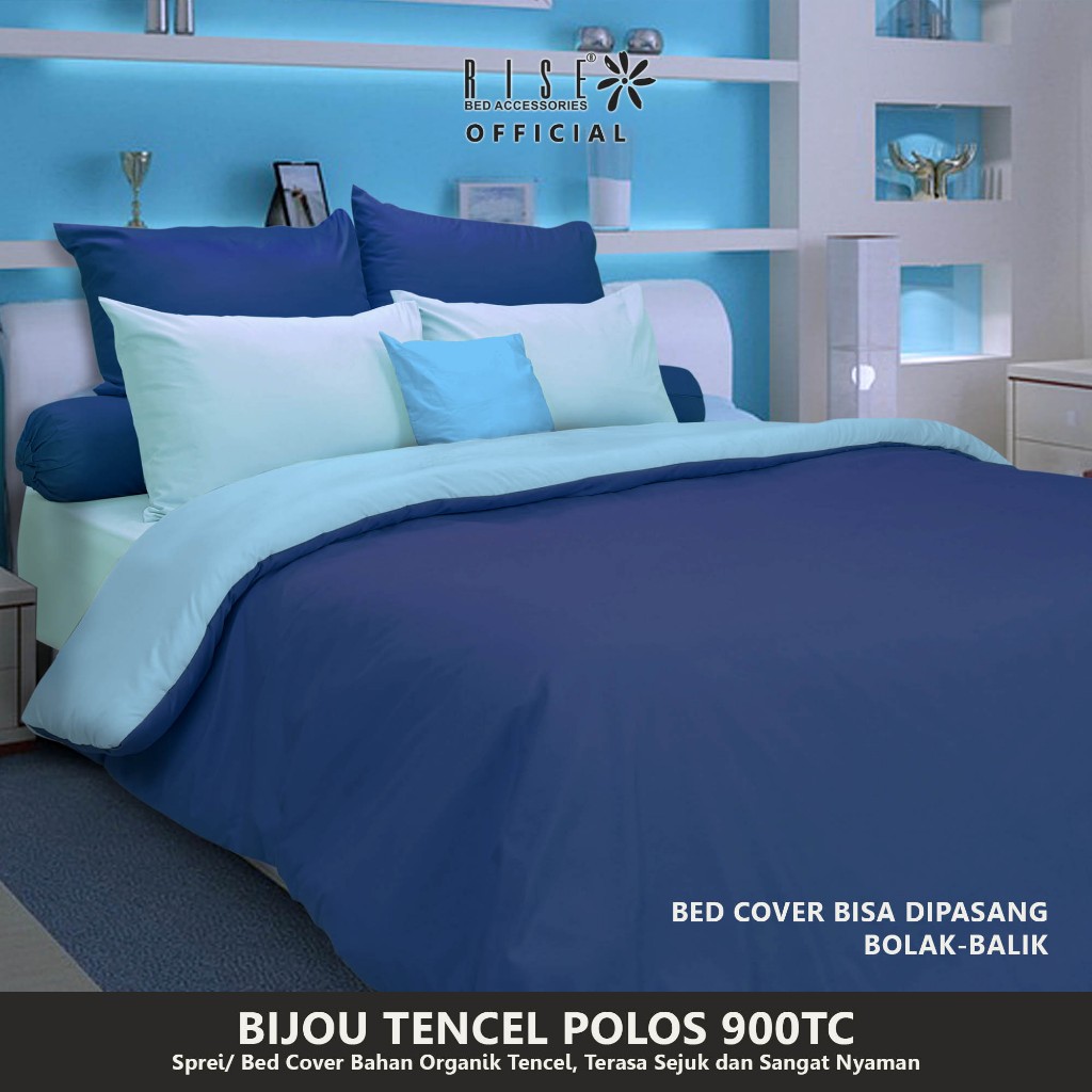 Rise Sprei Set TENCEL™ Lyocell 900TC Motif Bijou Blue - Image 2
