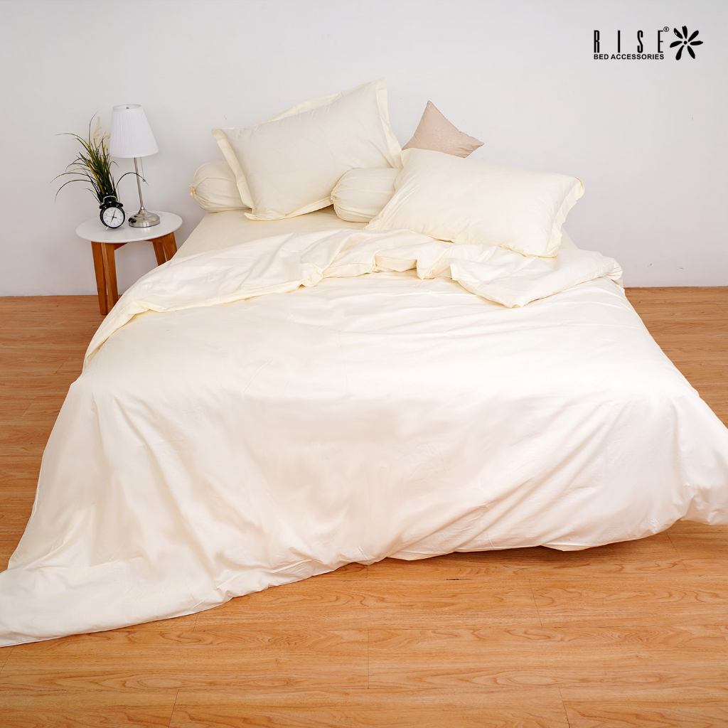 Rise Sprei set Bed Cover Polos Katun Satin 550TC Queen King - Image 2