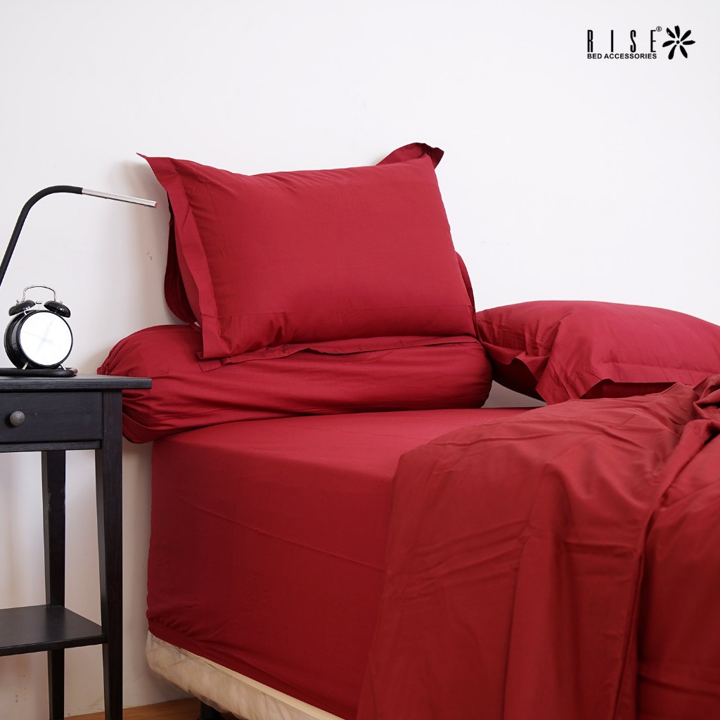 Rise Sprei set Bed Cover Polos Katun Satin 550TC Queen King - Image 5