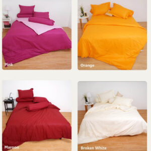 Rise Sprei set Bed Cover Polos Katun Satin 550TC Queen King
