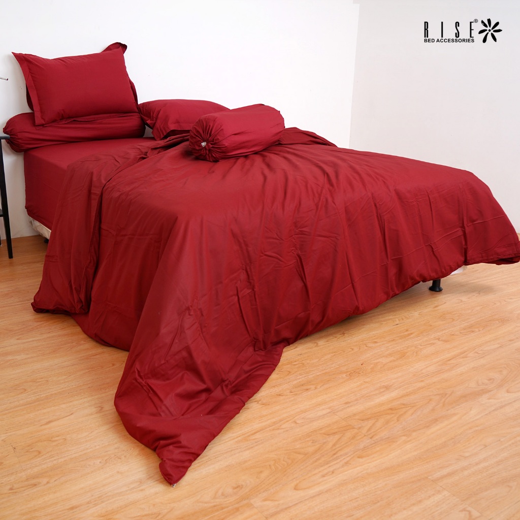 Rise Sprei set Bed Cover Polos Katun Satin 550TC Queen King - Image 4