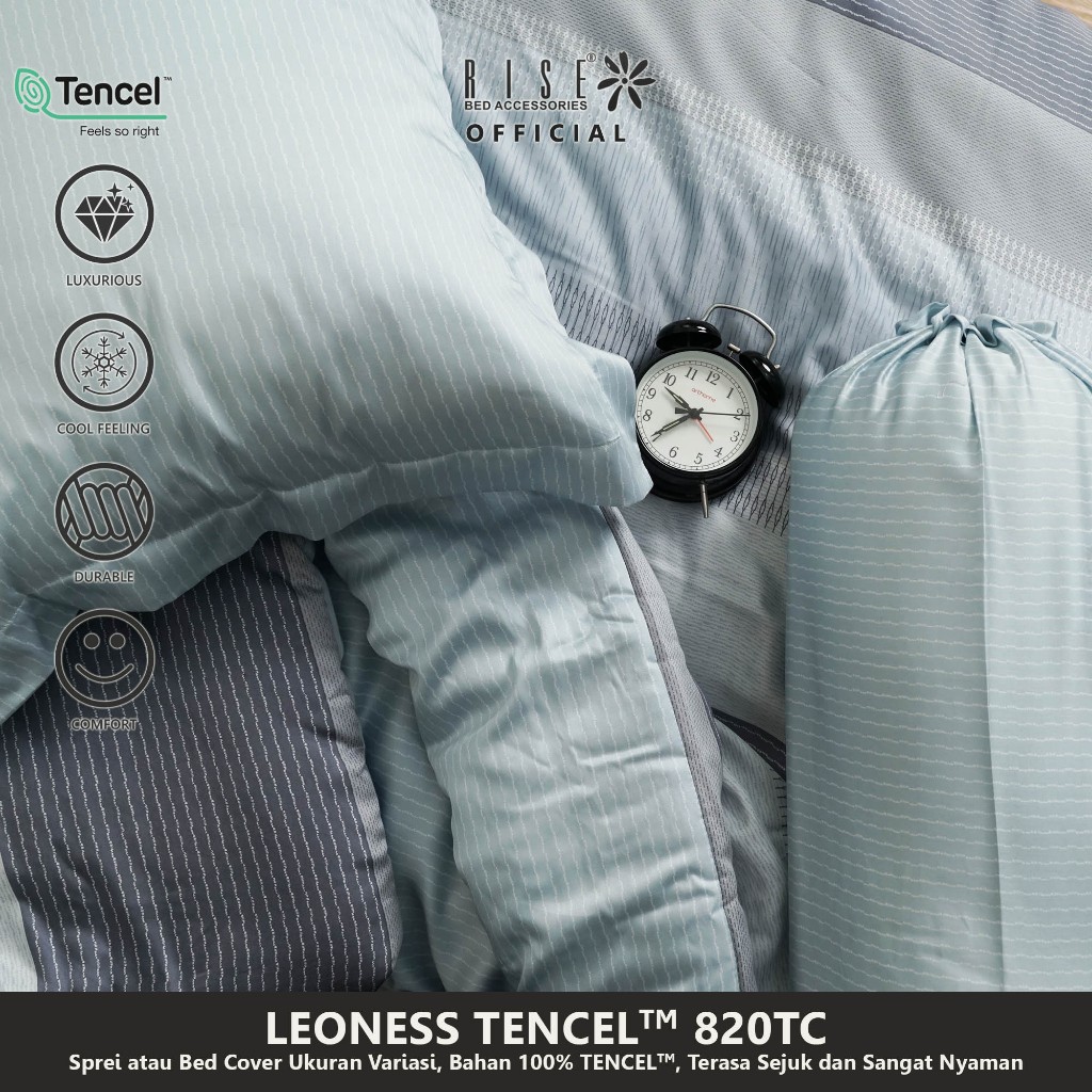 Rise Sprei Set Bed Cover Bahan TENCEL™ Lyocell 820 TC Motif Leoness - Image 3