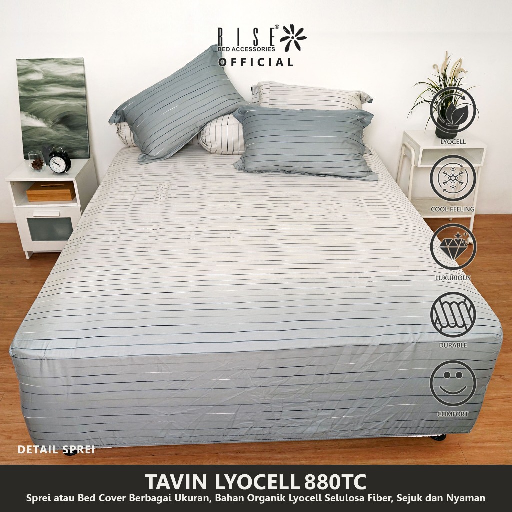 Rise Sprei Set Bed Cover Organic Lyocell Tavin 880TC - Image 3