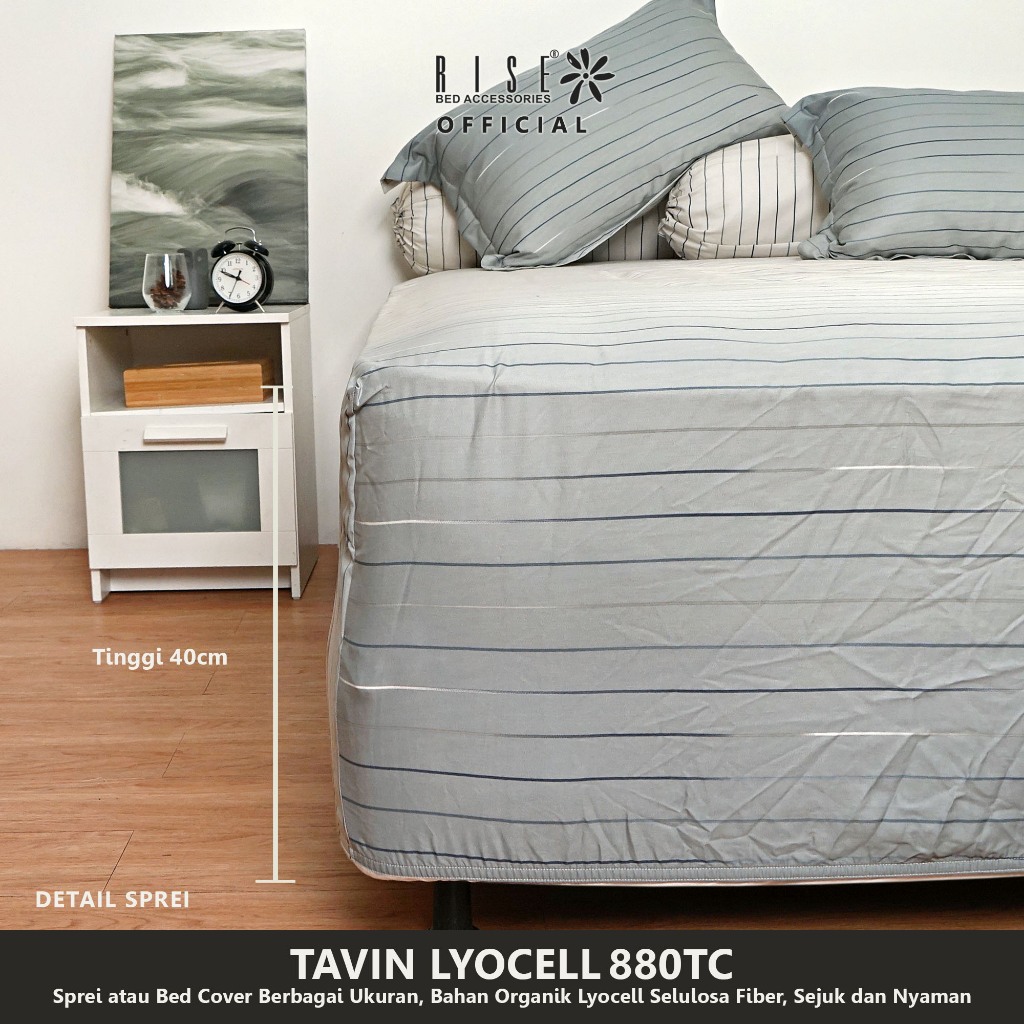 Rise Sprei Set Bed Cover Organic Lyocell Tavin 880TC - Image 7