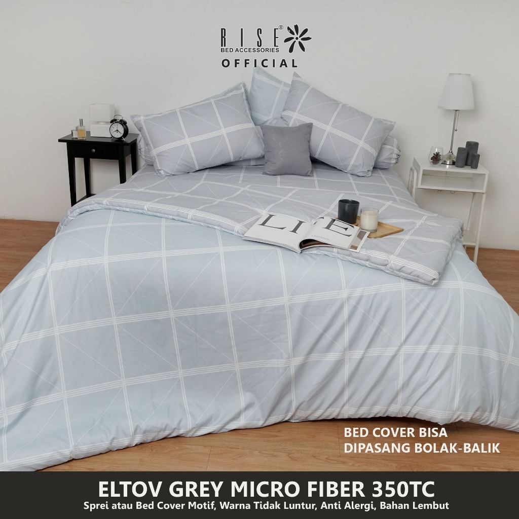 Rise Sprei Microfiber 350TC Motif Eltov Grey - Image 2