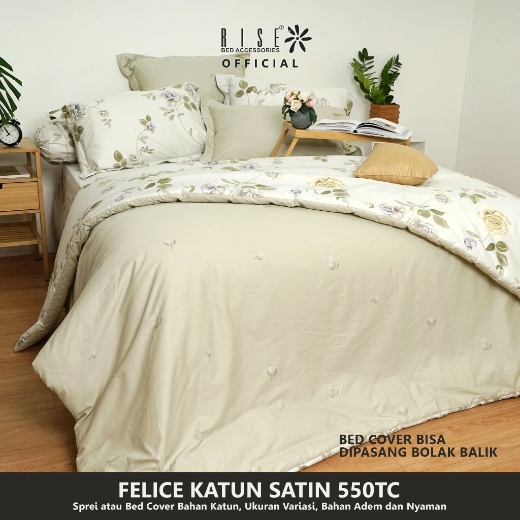 Rise Sprei Sateen Cotton Motif Bunga Bunga - Image 2