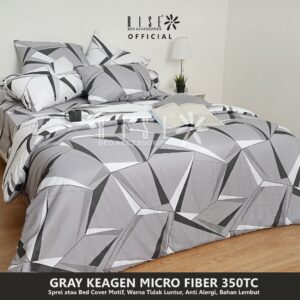 Rise Sprei set Bed Cover Microfiber 350TC Grey Keagen